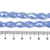 Opaque Solid Color Electroplate Glass Beads Strands X-EGLA-N013-J6mm-B06-4