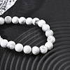 Natural Howlite Round Beaded Stretch Bracelets GG-CBA12F1-02A-10-3