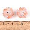 Polymer Clay Rhinestone Beads with Embossed Resin Roses RESI-T059-04J-3