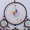 Iron Woven Web/Net with Feather Cotton Cord Wind Chime Pendant Decorations PW-WG20988-01-3