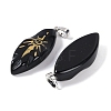 Natural Obsidian Gold Sun Pattern Pendants G-L524-14P-02-2