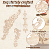 10Pcs 3 Styles Wooden Carving Flower Home Decorations AJEW-GA0010-52-4