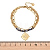 Bohemian 304 Stainless Steel Chain & Natural Lapis Lazuli Beads Double Layers Bracelets BJEW-C150-01E-G-3