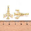 Brass Micro Pave Cubic Zirconia Pendants KK-T070-79G-3