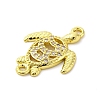 Brass Micro Pave Clear Cubic Zirconia Connector Charms KK-D325-06G-01-2