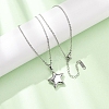 304 Stainless Steel Star Pendant Cable Chain Necklaces for Men Women NJEW-K308-02A-P-1