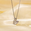 Brass Micro Pave Clear Cubic Zirconia Pendant Necklaces for Women FS-WG014CD-12-1