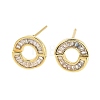 Rack Plating Ring Brass Stud Earrings EJEW-N055-39G-RS-1