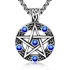 Star Stainless Steel Rhinestone Pendant Necklaces for Men PW-WG30879-02-1