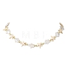 Ocean Synthetic Turquoise Starfish & Natural Baroque Keshi Pearl Star Beaded Necklaces for Women NJEW-JN06314-4