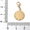 304 Stainless Steel Rhinestone Flat Round Pendant Decoration STAS-S165-41G-3