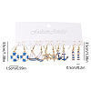 5 Pairs Nautical Theme Zinc Alloy Enamel Dangle Earrings FS-WG423E9-01-5