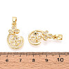 Brass Micro Pave Clear Cubic Zirconia European Dangle Charms Bails KK-N276-17G-3