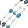 Natural Apatite Nuggets & 316 Stainless Steel Handmade Link Chains CHS-K021-14G-14-1