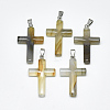 Natural Grey Agate Pendants G-T122-18O-1