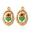 304 Stainless Steel & Cloth Embroidered Pendants FB-CBAFBAF-10G-02-1
