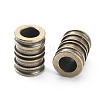 Groove Column Shaped Brass Beads FIND-WH0143-88AG-2