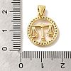 Zodiac Theme Brass Micro Pave Cubic Zirconia Pendants KK-M273-05I-G-3