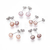 Pearl Ball Stud Earrings EJEW-Q701-01A-02-2