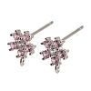 Rhodium Plated 925 Sterling Silver Ear Stud Findings STER-F058-01P-03-1