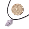 Handmade Porcelain Shell Shaped Pendant Black Waxed Cotton Cord Necklaces NJEW-JN05271-3
