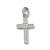 304 Stainless Steel Micro Pave Cubic Zirconia Pendants X-STAS-Z107-08P-07-1
