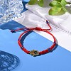 Hamsa Hand /Hand of Miriam with Evil Eye Braided Bead Bracelet BJEW-JB07103-02-2