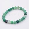 Natural Weathered Agate(Dyed) Stretch Beads Bracelets BJEW-JB02513-2