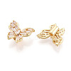 Brass Micro Pave Cubic Zirconia Beads KK-N276-08G-2