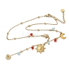 304 Stainless Steel Crystal Rhinestone & Plastic Sun Moon Star Pendant Y Necklaces for Women NJEW-G180-06G-2
