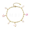 Dyed Synthetic Turquoise Beads Anklets For Women AJEW-AN00799-4
