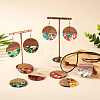 16Pcs 8 Colors Transparent Resin & Walnut Wood Pendants RESI-TA0002-10-15