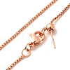 1.5mm Rack Plating Brass Box Chain Adjustable Slider Necklaces for Women Men MAK-L044-05RG-2