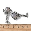 Angel Brass Natural Grey Agate Pendants KK-D361-02AS-17-3