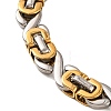 304 Stainless Steel Byzantine Chain Bracelets BJEW-B078-130GP-2