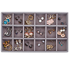 1Pc 18 Grids Wood Covered with Velveteen Jewelry Display Trays AJEW-CN0007-03-1