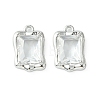 Brass Micro Pave Clear Cubic Zirconia Charms KK-L208-08P-2