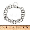Textured 304 Stainless Steel Rolo Chain Bracelets for Women BJEW-A157-01P-5