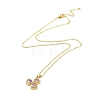 Golden Brass Rhinestone Pendant Necklace with Cable Chains NJEW-P278-A04-2