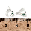 Brass Micro Pave Cubic Zirconia Ice Pick and Pinch Bails KK-G557-44S-3