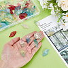 100Pcs 10 Colors Handmade Lampwork Gold Foil Frosted Pendants LAMP-GA0001-15-3