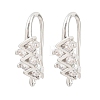 Brass Rhinestone Earring Hooks KK-C261-01E-P-1