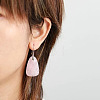 Brass & Rose Quartz Dangle Earrings FS-WGAFFE8-01-2