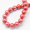 Pearlized Handmade Porcelain Round Beads PORC-S489-10mm-14-2