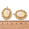 304 Stainless Steel & Cloth Embroidered Pendants FB-CBAFBAF-12G-03-3