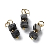 Natural Netstone Cuboid Beaded Pendants STAS-C120-02G-01-1