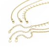 3Pcs 3 Style Natural Rose Quartz Bullet & Alloy Sun Pendant Necklaces Set with Brass Curb Chains for Women NJEW-JN04170-6