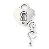 Tibetan Style Padlock and Key Alloy Pendants TIBEP-A11221-AS-NR-1