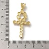 Cross Rack Plating Brass Micro Pave Clear Cubic Zirconia Pendant KK-U019-17G-03-3