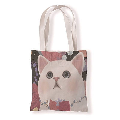 Cat Pattern Canvas Women's Tote Bags PW-WGA189E-10-1